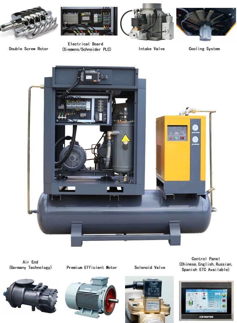 Air Compressor Machine Prices 3-in-1 Combined with Tank for Operating Slurry Pumps, Breaking 9bar 39cfm 7.5/10kw/HP