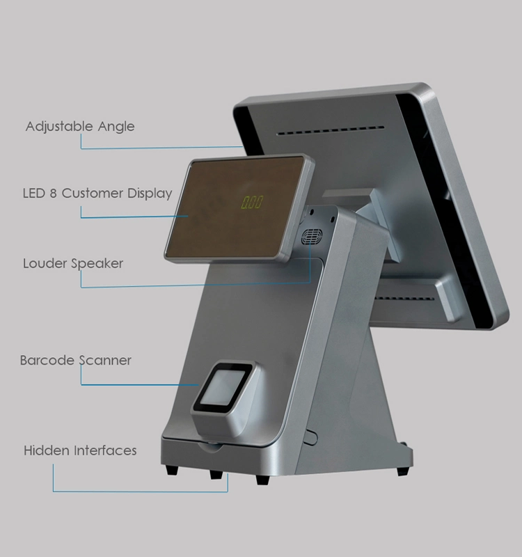 15 Inch Single Screen Android Touch POS Machine System with Printer