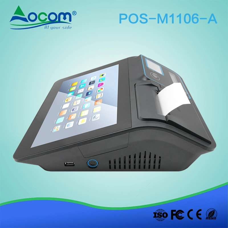 11 Inch Portable Touch Screen Cash Register Android Tablet POS System with Printer, Scanner Display RFID Msr and Battery Options