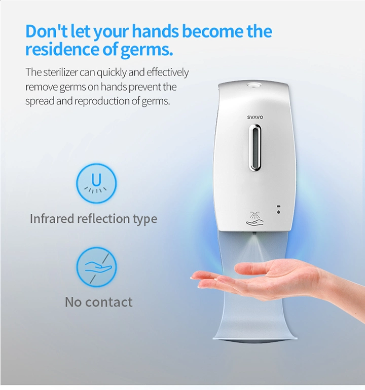 Spray Alcohol Automatic Disinfectant Dispenser Touchless Svavo 600ml Refill