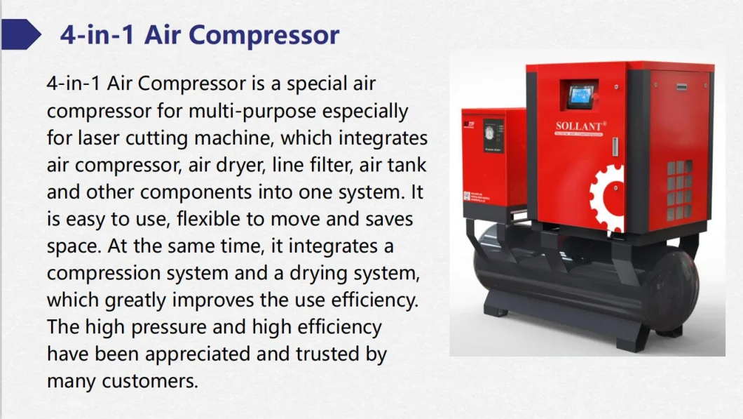 15kw 20HP Integrated Compressor 380V (220V/415V) /50Hz (60Hz) /3phase Screw Air Compressor