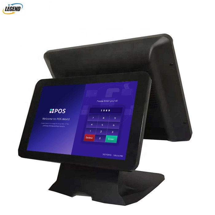 POS Machine Dual Screen 15 +12 Inch All in One POS Till Machine