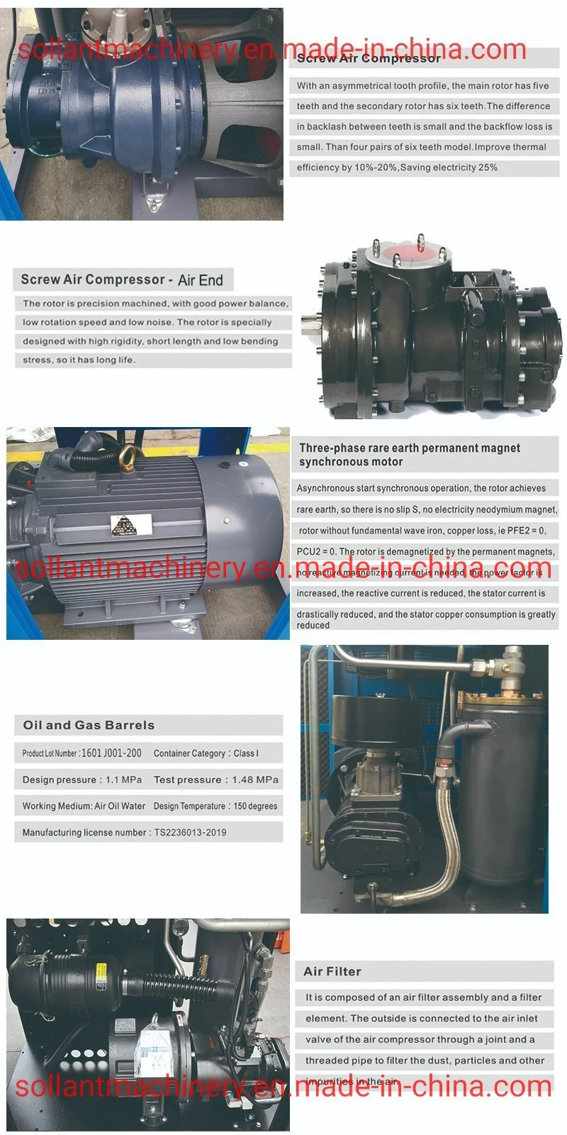 10HP-200HP Screw Compressor, Screw Type Air Compressor/OEM & ODM Available