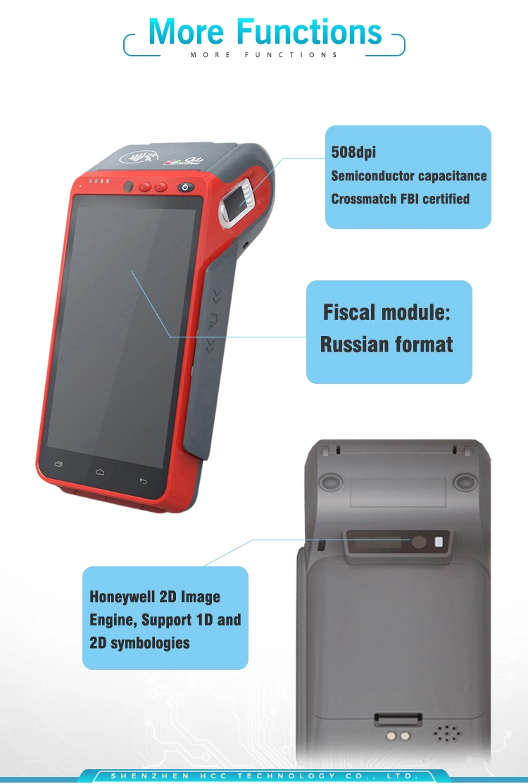 EMV PCI Android Based OS Biometric Fingerprint Payment POS Portable Cash Register (HCC-Z100)