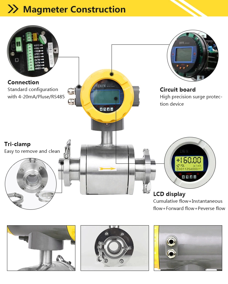 Digital 1 Inch Electromagnetic Flow Meter Food Grade Water Flow Meter Price