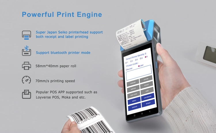 Android 10.0 WiFi/Bt/4G/3G/2g Payment Terminal POS Terminal with Thermal Printer Z300