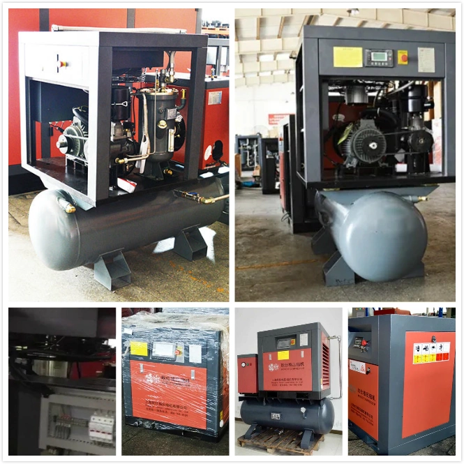 11kw 15HP All-in-One Combined Screw Air-Compressors with Air Tank