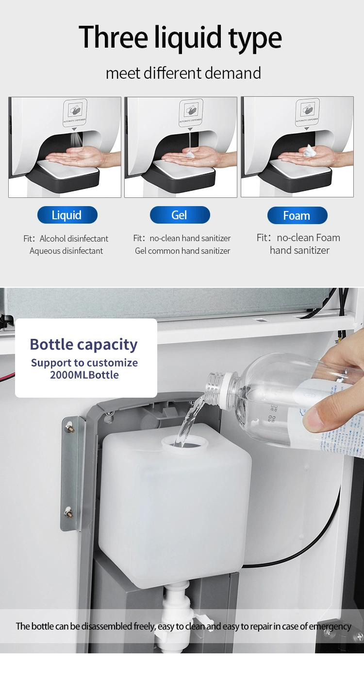Indoor LCD Digital Signage with Hand Sanitizer Automatic Dispenser LCD Advertising Display Screen