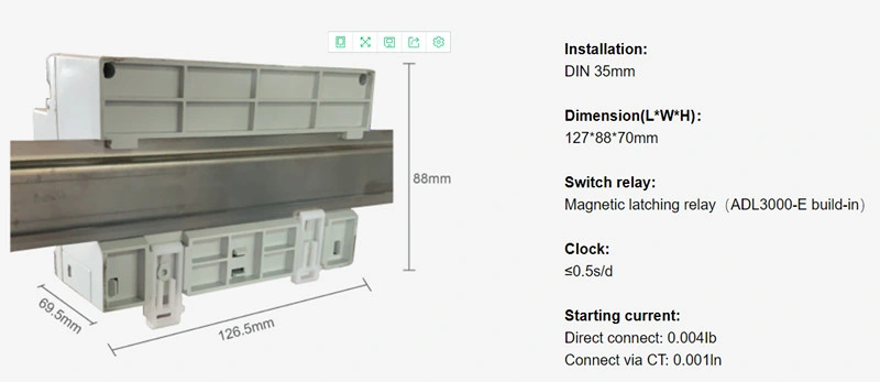 Acrel Energy Meter DIN Rail LCD Three Phase Multifuction Power Meter Energy Meter with RS485 Modbus