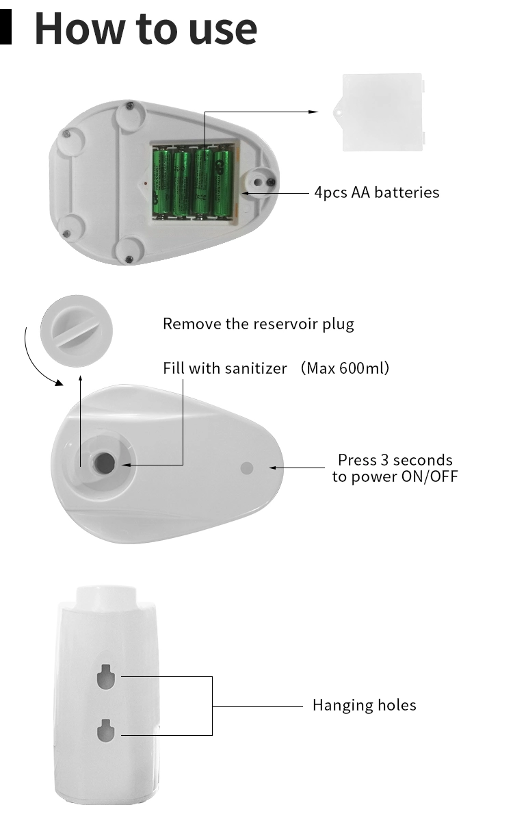 Valleymoon Desktop Outlet Adjustable Automatic Alcohol Dispenser for Kids
