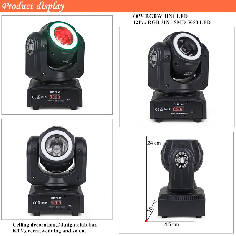 Disco Lights Stage 60W LED Moving Head Lights Used for Bar