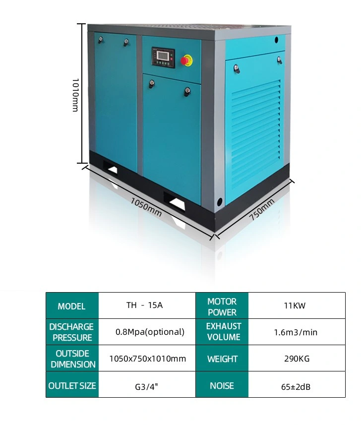 General Industrial Equipments Screw Air Compressor 11kw 15HP Industrial Equipment Screw Air Compressor