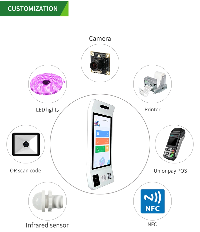 Self Service Ticket Vending Kiosk Payment Ordering Terminal with Printer POS System Scanner