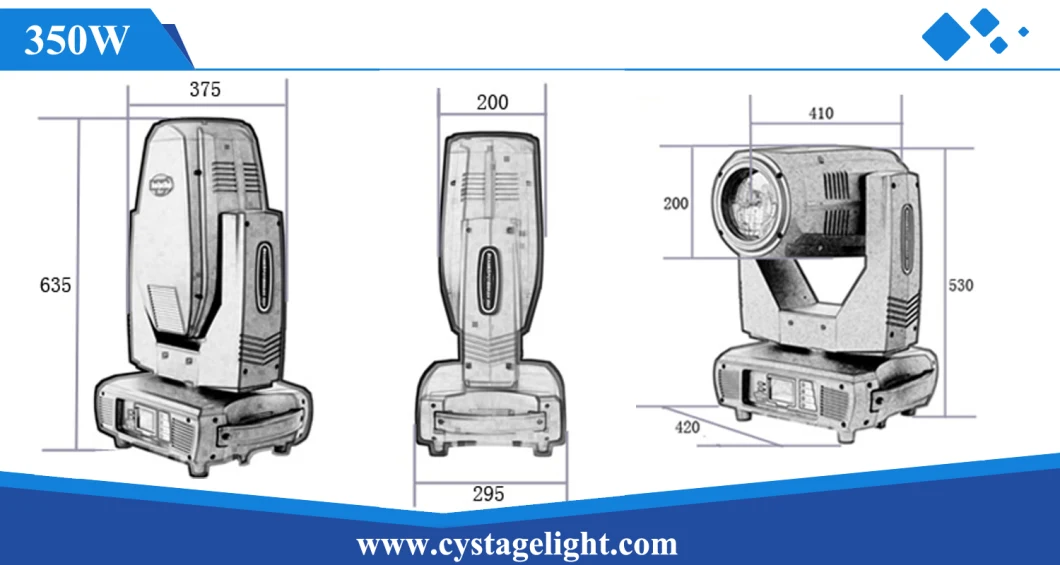 350W 17r Beam Spot Wash 3-in-1 Moving Head Stage Light