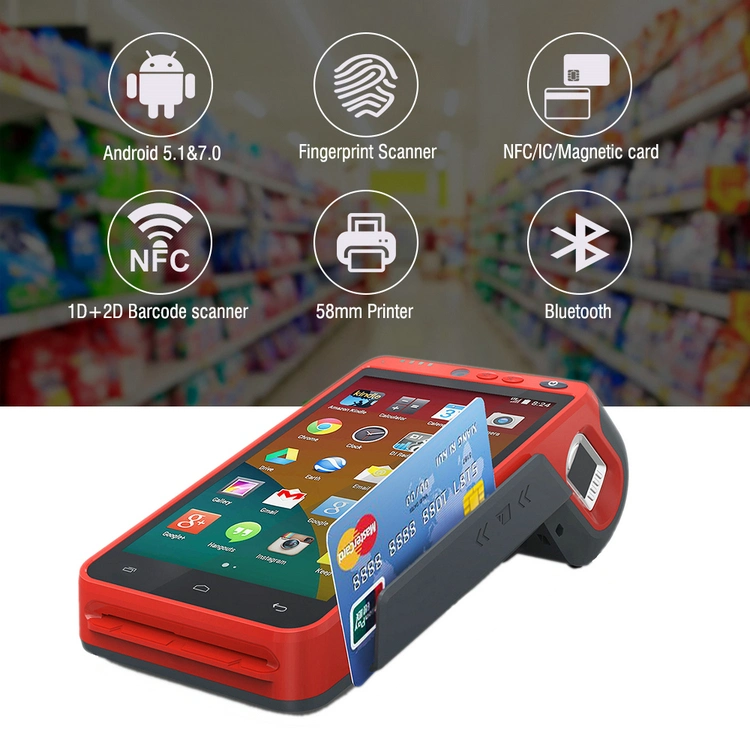 EMV PCI Android Based OS Biometric Fingerprint Payment POS Portable Cash Register (HCC-Z100)