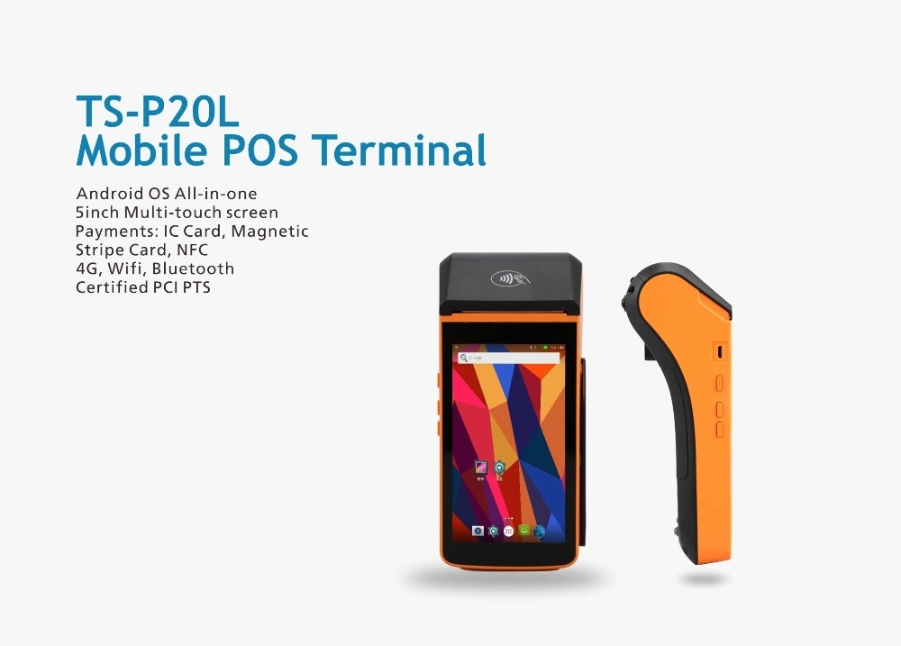 4G Bluetooth Android POS with 58mm Thermal Receipt Printer POS Terminal Cover Software Ts-P20L