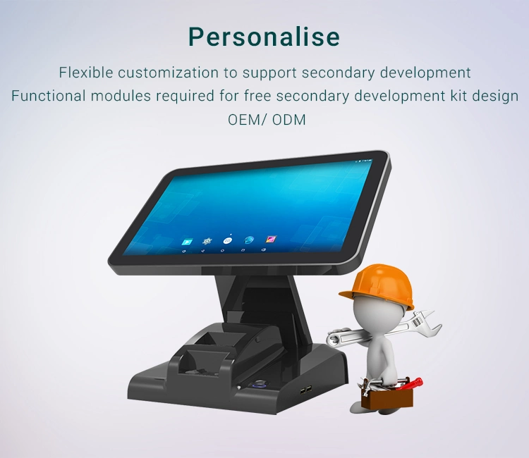 Touch Display POS Table Top Android Supermarket POS System with Printer