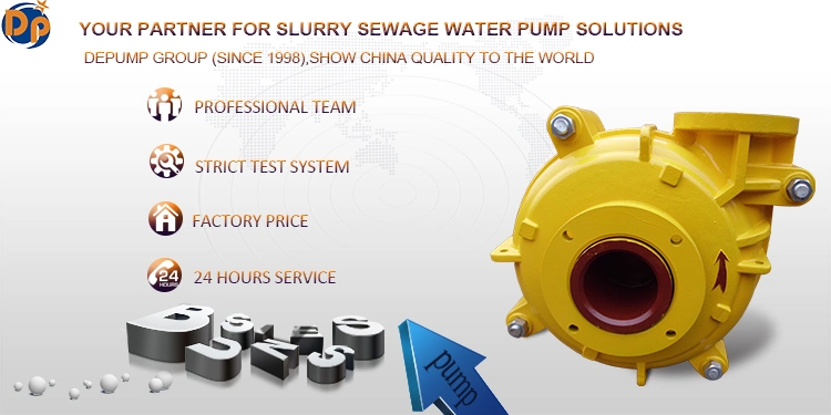 Electric Motor Horizontal Centrifugal Slurry Pump Rubber Liner Pump, Horizontal Pump, Single Suction Pump