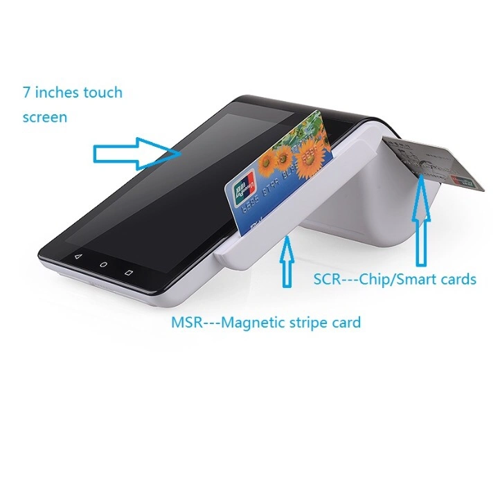 PT7003 Portable Android POS Terminal with EMV NFC Magnetic Card Reader Receipt Printer and Wireless Scanner in Commerce