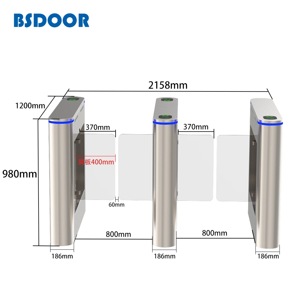 Physically Challenged Gate Optical Swing Turnstile by Swiping Card RFID