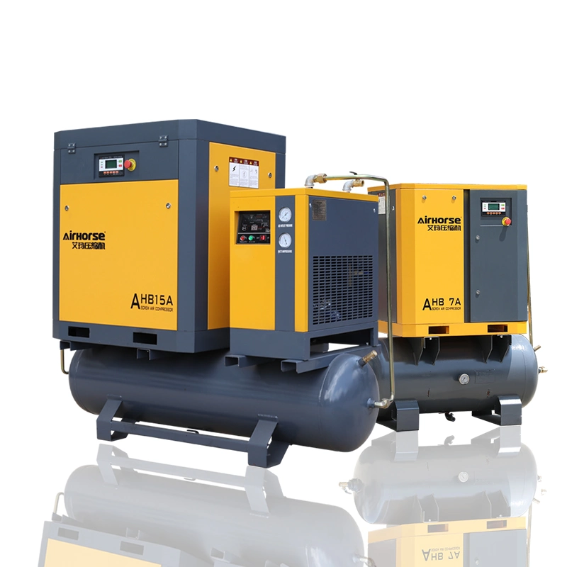 DC Silent Oilless CE Single Rotary Screw Air Compressor with Air Tank and Dryer for Industrial