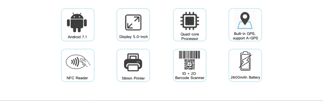 4G+WiFi+Bluetooth Touch Screen Handheld Terminal Android POS with Printer R330