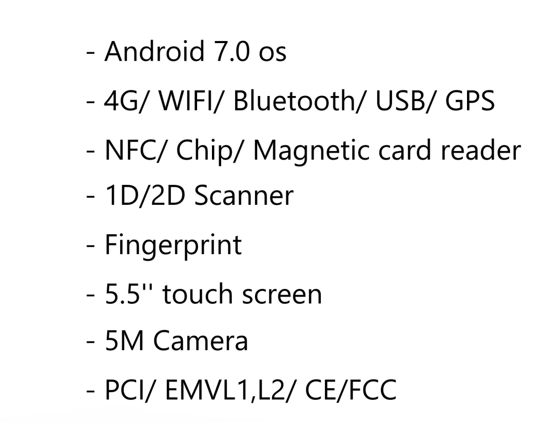 Android System Smart POS Terminal RFID and Printer Fingerprint POS Machine NFC, Magnetic for Payment