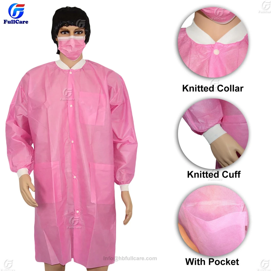 Disposable Lab Coat, PP Lab Coat, SMS Lab Coat, Doctor Lab Coat, Polypropylene Lab Coat, Nonwoven Lab Coat, Vistor Lab Coat