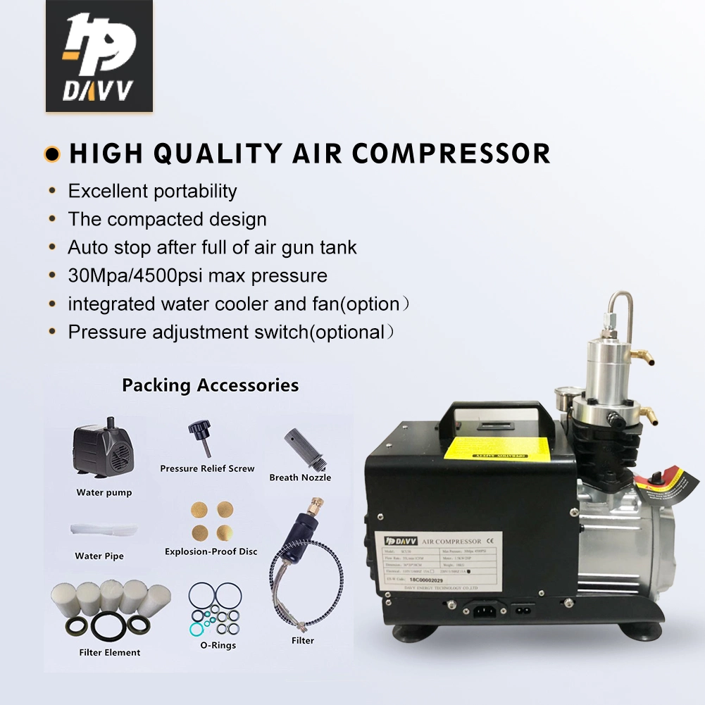 DMC 1.5KW 110V/220V 4500psi high pressure compressor for PCP air compressor paintball