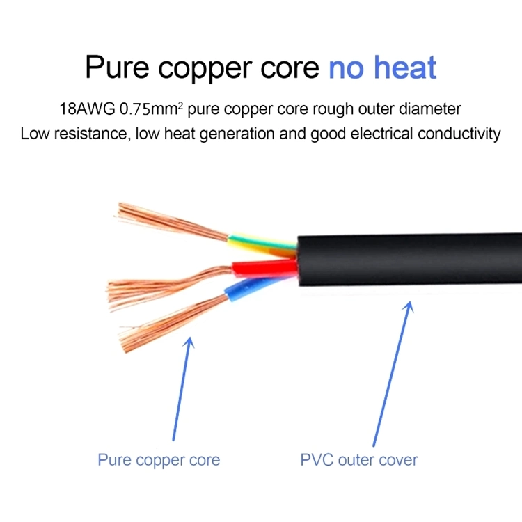 IEC 60320 C13 Power Cords 3 Pines European Extension Power Cord