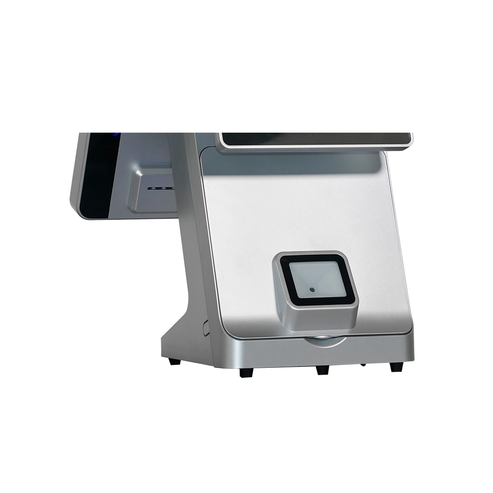 Cheap Cash Register 15 Inch Dual Touch Screen Desktop I3 Windows All in One POS System with Printer