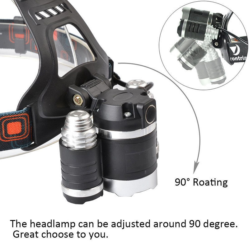 3 CREE T6 LED Headlight Rechargeable LED Headlamp for Outdoor