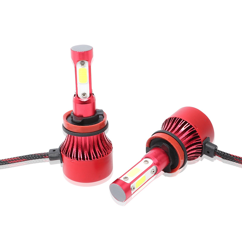 X7 H1 H3 H4 880 881 9005 9006 LED Headlight Bulb with Red Color