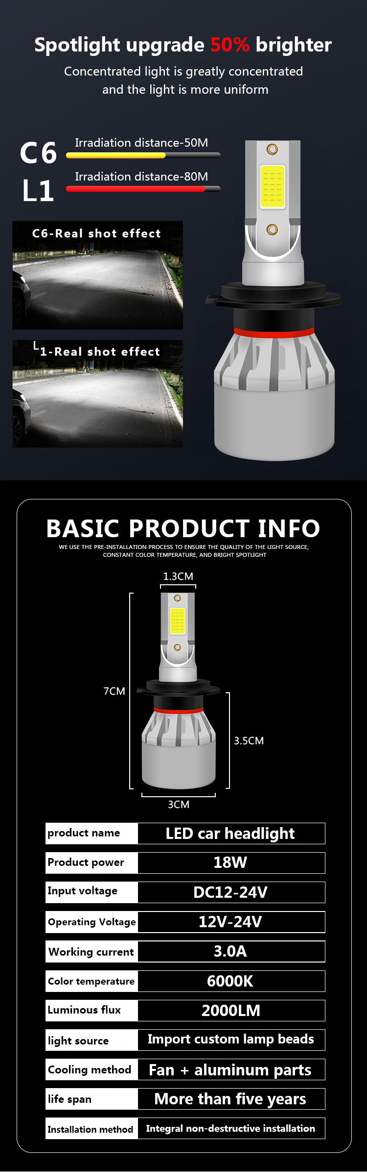 Wholesale Cheap C6 Car LED Headlight H4 9005 H7LED Headlight H11 9006 9012 Hb3 Hb4 Headlight