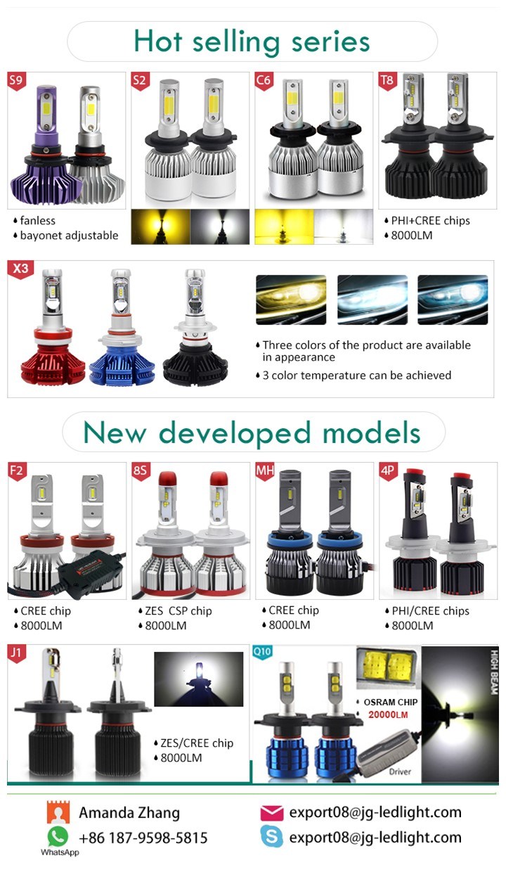 IP68 50W 10000 Lumen Super Bright H11 LED Headlight Bulbs H7 H4 X3 LED Headlight