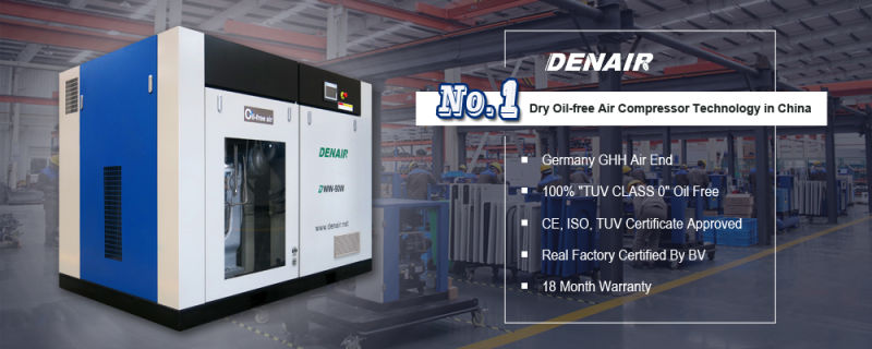 3-10 Bar Direct Driven Stationary Oil Free Screw Air Compressor Equipment