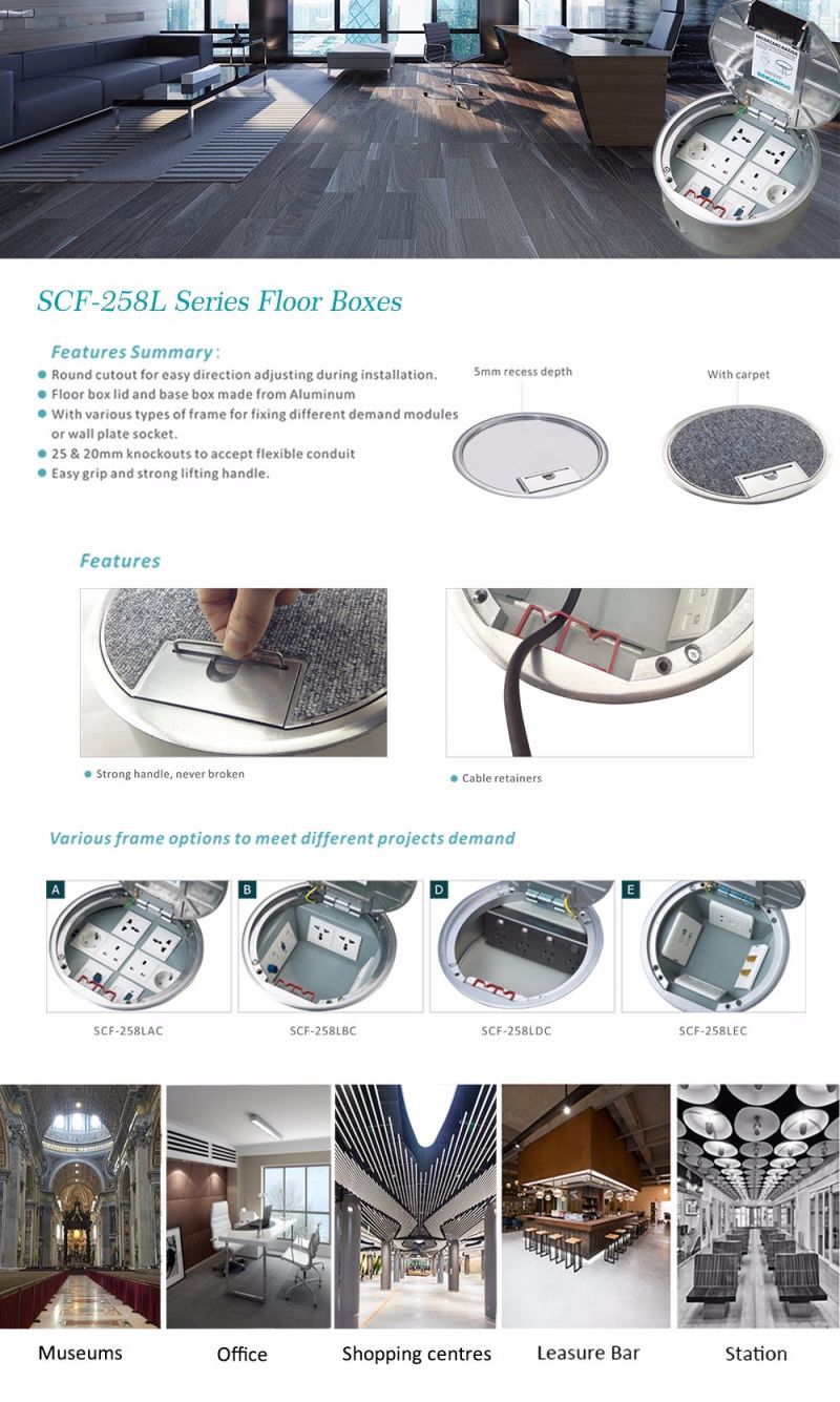 Round Recessed Top Floor Box for Concrete Floor