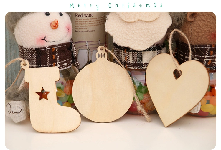 Christmas Decorations Wooden Christmas Tree Ornaments Pendants Home Hanging Accessories a Pack of 10 Pieces