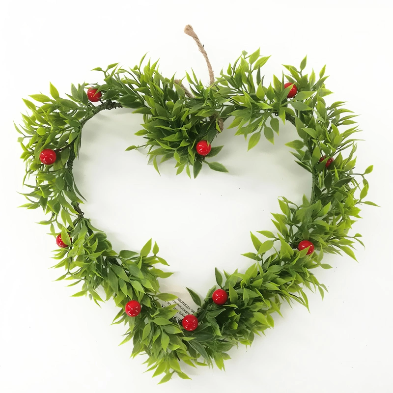 Decorative Pine Cone Hanging Ball Christmas Wreath with Green Leaf for Christmas Decor