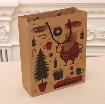 Christmas Gift Bag Gift Bag Christmas Handbag Brown Paper Bag Christmas Wrapping Bag Christmas Clothes Bag