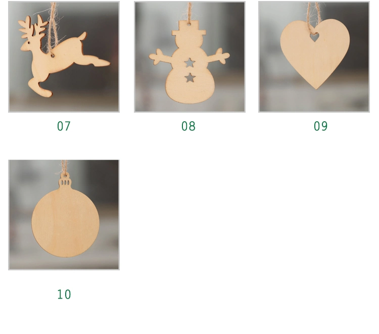 Christmas Decorations Wooden Christmas Tree Ornaments Pendants Home Hanging Accessories a Pack of 10 Pieces