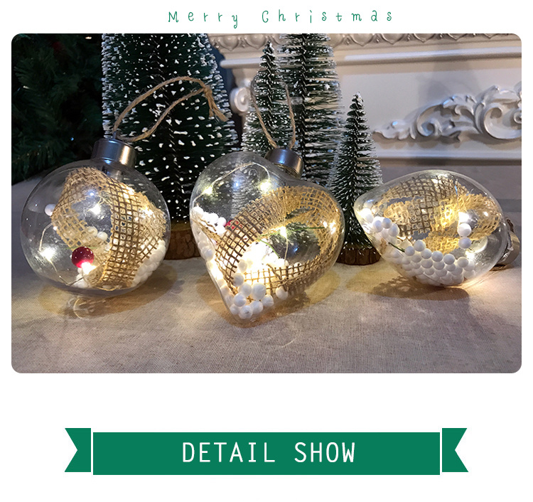 New Christmas Decorations Luminous Plastic Christmas Balls New Amazon Hot Style Decorations Christmas Pendants