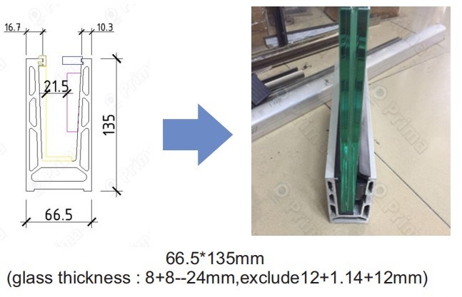 Frameless Glass Channel Railing/Aluminum Channel Glass Railing for Indoor
