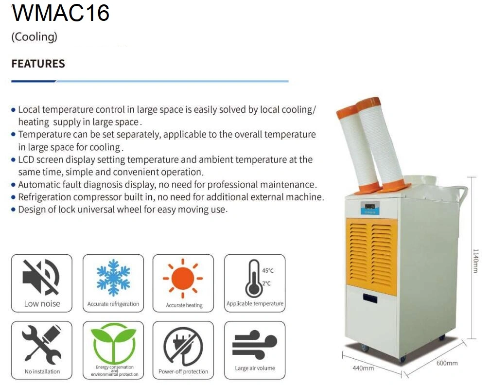 16, 000 BTU Movable Air Conditioner Portable Air Cooler for Industrial Use