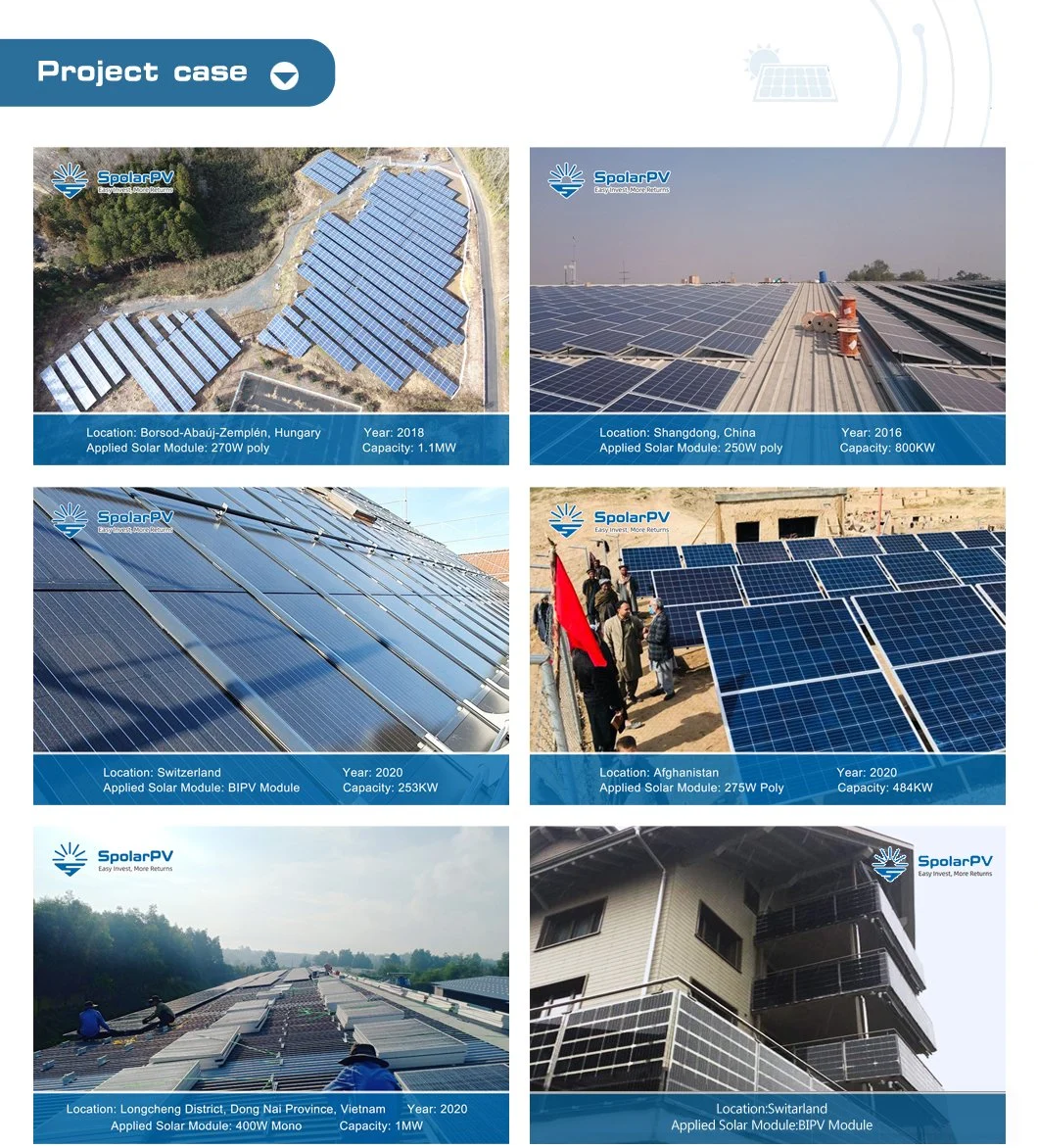 Spolarpv Polycrystalline 275W Solar Module Suitable for High Temperature Desert Environment