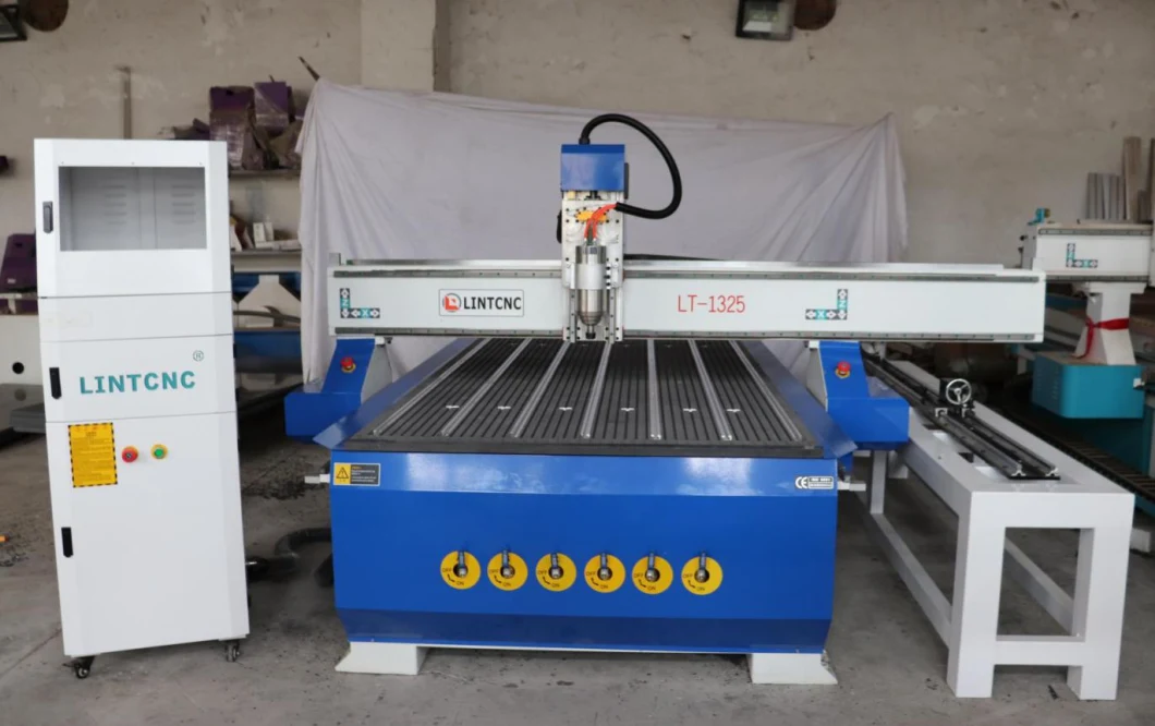 4 Axis 3D CNC Router 1325 Woodworking Machine with Side Rotary Axis