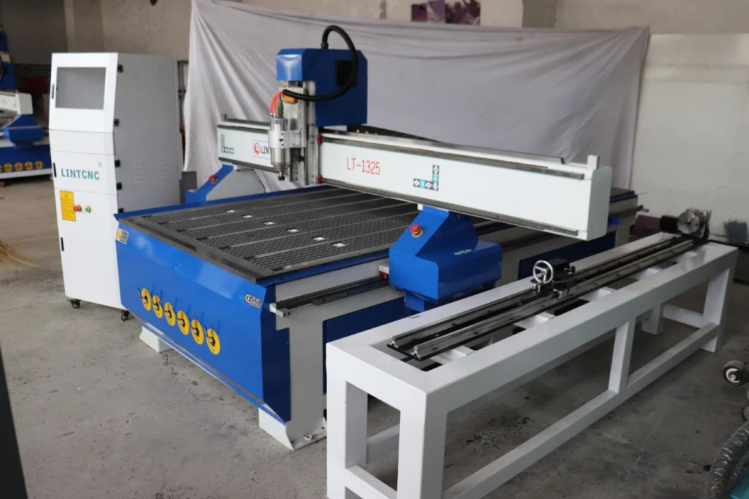 4 Axis 3D CNC Router 1325 Woodworking Machine with Side Rotary Axis