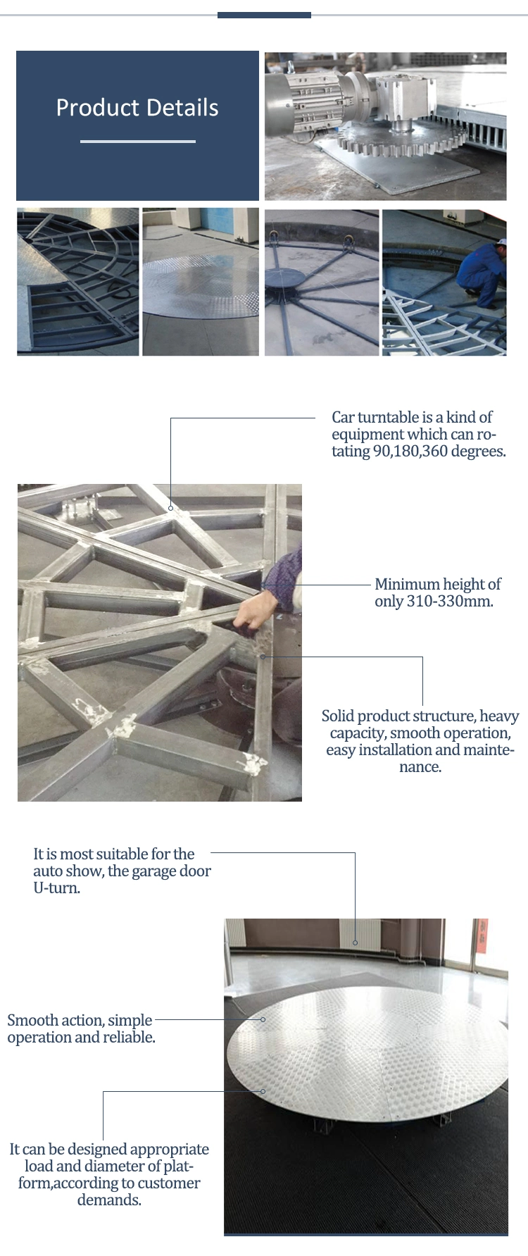 Ce Approved Rotating Platform Car Parking Turntable for Mexico