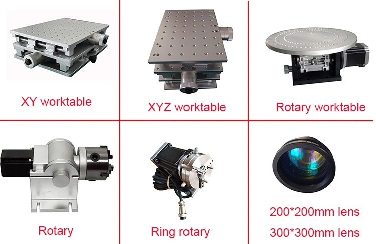 Raycus 30W Fiber Laser Marking Machine with Rotating Platform for Pen