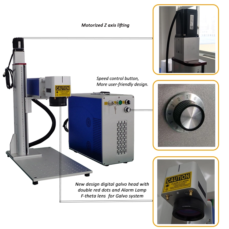 Raycus 30W Fiber Laser Marking Machine with Rotating Platform for Pen